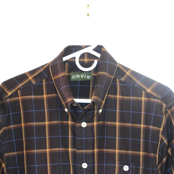 Orvis Cotton Button Down, Medium Plaid Shirt - Picture 2 of 3